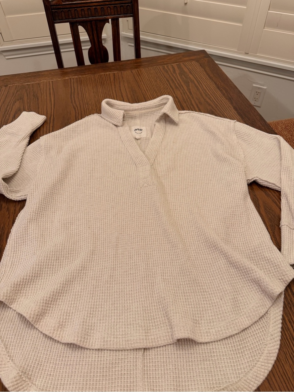 aerie Cream Waffle-Knit Lounge Set - Picture 4 of 6